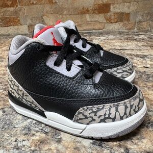 Nike Air Jordan 3 Retro Black Cement Grey Toddler Size 6C
